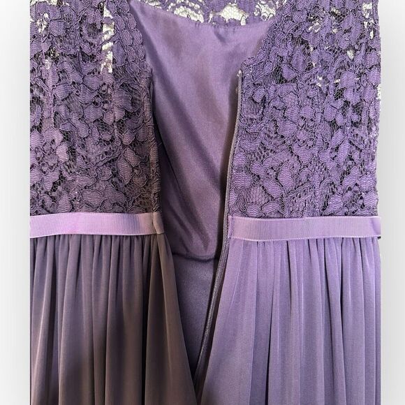 Davids Bridal Purple lace formal Dress-Long woman’s size 4 - Picture 6 of 10